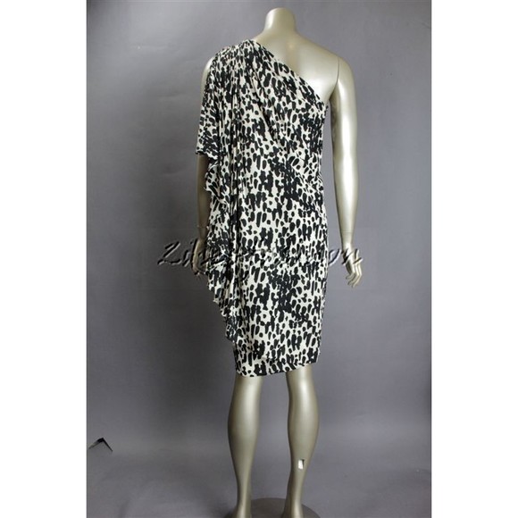 $1995 New MICHAEL KORS Animal Print Black Off White Silk Dress 4 - Picture 6 of 7
